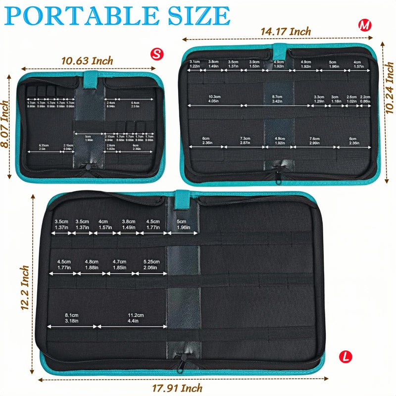 BLIRITEL Tool Bag Organizer, Oxford Tool Case Hardboard Kit, Portable Small Tool Pouch with Zipper, Handheld Screwdriver Pouch Tool Kits Organizer for Carpenter Mechanic (CASE ONLYï¼‰ (S) - Image 3