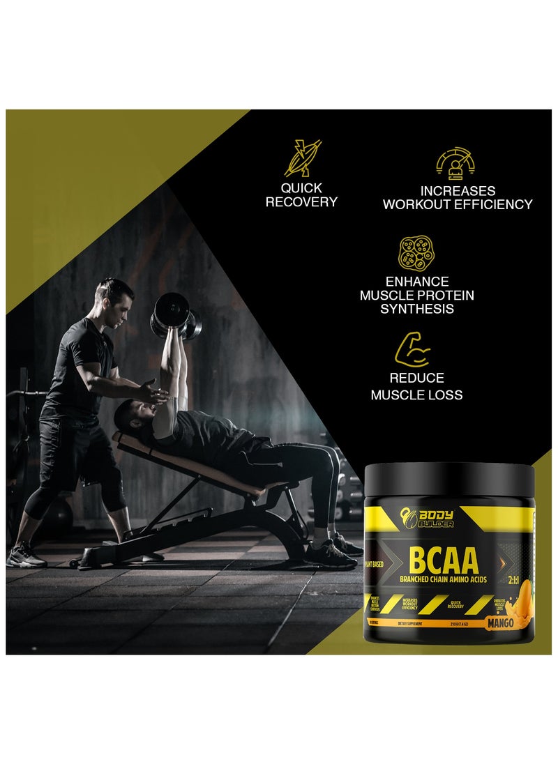Body Builder - Body Builder BCAA, Quick Recovery and Enhance muscle protein synthesis, Pineapple Flavor, 40 Servings-304 gm - Image 1