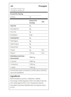 Body Builder Body Builder BCAA, Quick Recovery and Enhance muscle protein synthesis, Pineapple Flavor, 40 Servings-304 gm  - Image 2