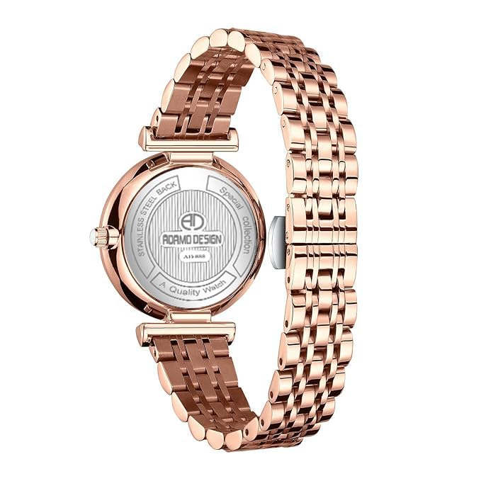 ADAMO Desinger Women Rose Gold Analog Round Diamond Studded White Dial Women's & Girl's Watches 888KKM01 - Image 5
