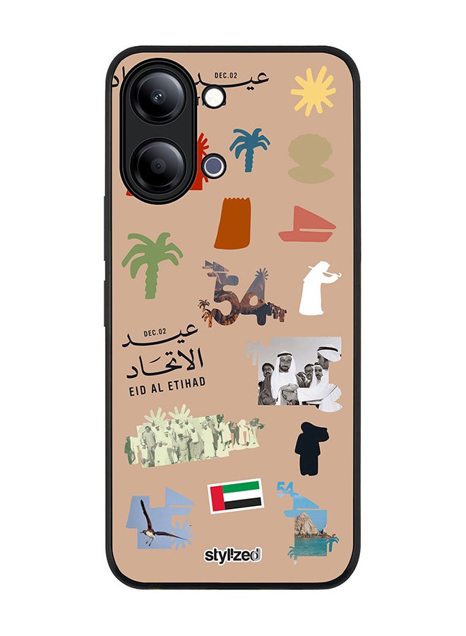 Stylizedd For vivo Y21 / Y11 Case,Slim fit Camera Protection, Shockproof Thin Phone cover  - Eid Al Etihad 54 National Day Brown - Image 1