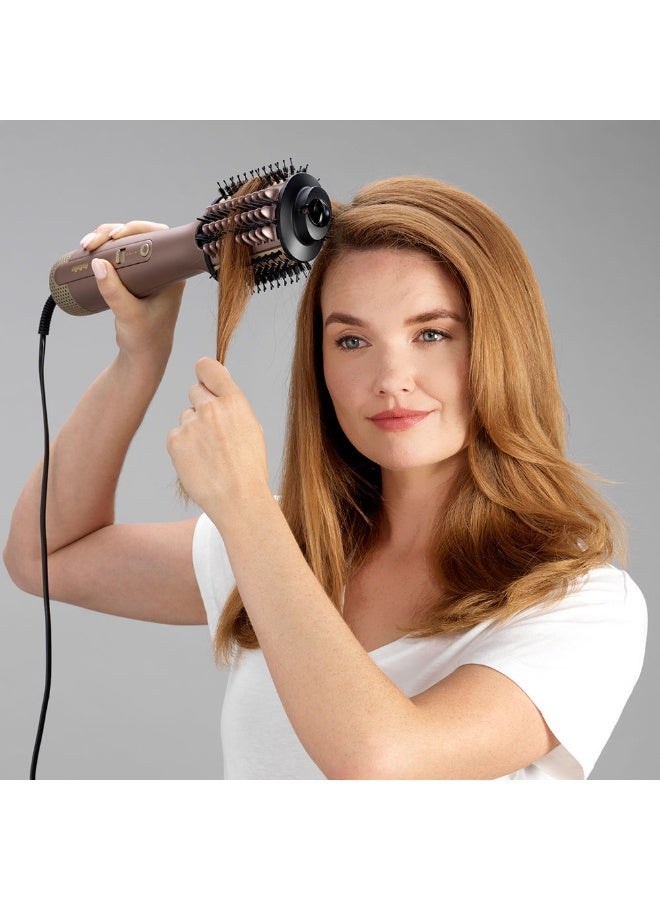 BaByliss Air Power Volume 3 in 1 Hot Air Brush 1000W for Drying Volumizing & Straightening, Ionic Anti Frizz Hair Dryer Brush for Wet & Dry Hair, Oval Styling Brush, Gold - AS95E gold - Image 3