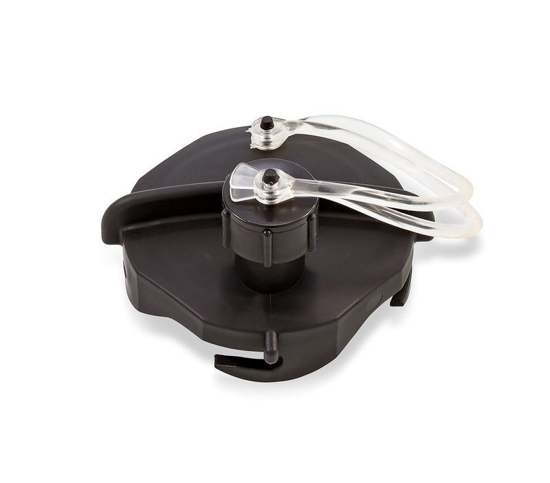 Camco 39463 Sewer Cap With Hose Connect, Black, 3/4" - Image 1