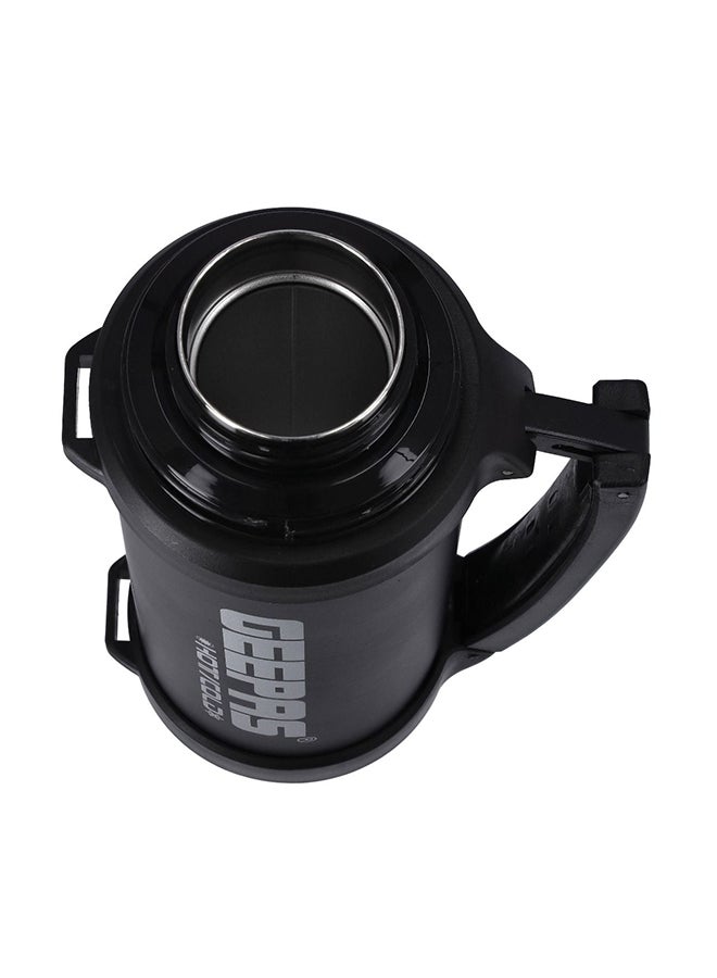 GEEPAS Vacuum Insulated Flask Leak Proof Stainless Steel Double Walled Thermal Mug for Hot or Cold Drink Silver/Black 1.2Liters - Image 3