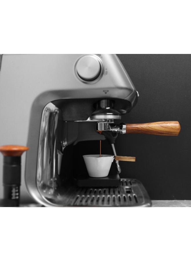 LePRESSO 51mm Bottomless Portafilter with Ergonomic Wooden Handle, Stainless Steel & Aluminum Alloy Construction, Compatible with 51mm Coffee Machines, Visible Extraction, Pure Flow for Espresso Mastery – Brown - Image 4