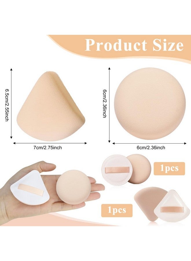 MAYCREATE® 2pcs Makeup Sponge Beauty Blender Sponge Ultra Soft Triangle Round Powder Puff for Liquid Foundation Concealer And Powder - Wet & Dry Dual Use - Image 2