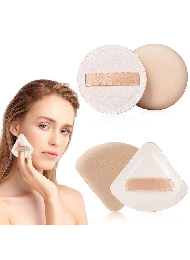 MAYCREATE® 2pcs Makeup Sponge Beauty Blender Sponge Ultra Soft Triangle Round Powder Puff for Liquid Foundation Concealer And Powder - Wet & Dry Dual Use - Image 1