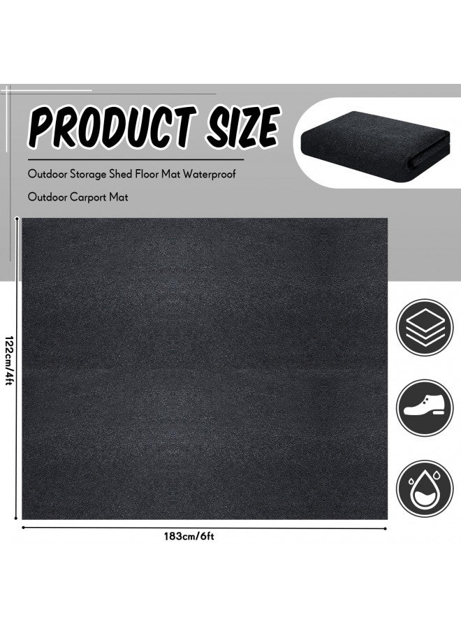 Haull Haull Outdoor Storage Shed Floor Mat Waterproof Outdoor Carport Mat Thickened Soft Patio Furniture Mat Washable with Non Slip Backing, Storage Shed Not Included (6 x 4 ft)  - Image 1
