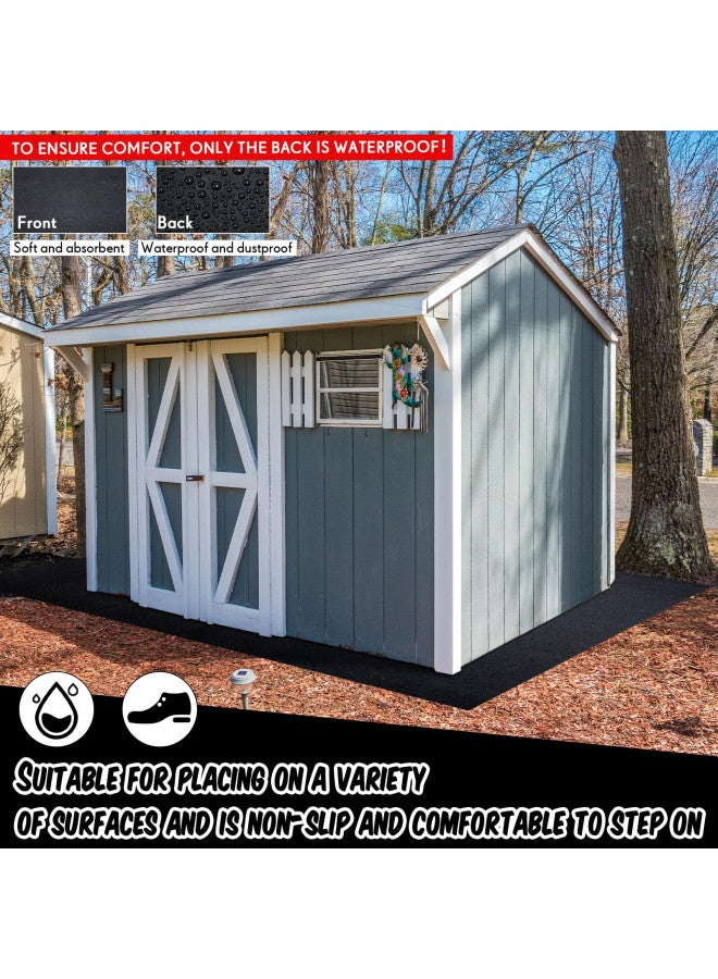 Haull Haull Outdoor Storage Shed Floor Mat Waterproof Outdoor Carport Mat Thickened Soft Patio Furniture Mat Washable with Non Slip Backing, Storage Shed Not Included (6 x 4 ft)  - Image 4