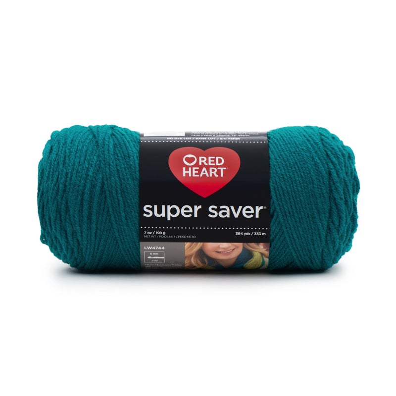 RED HEART Real Teal Super Saver Yarn, 1 Pack - Image 1