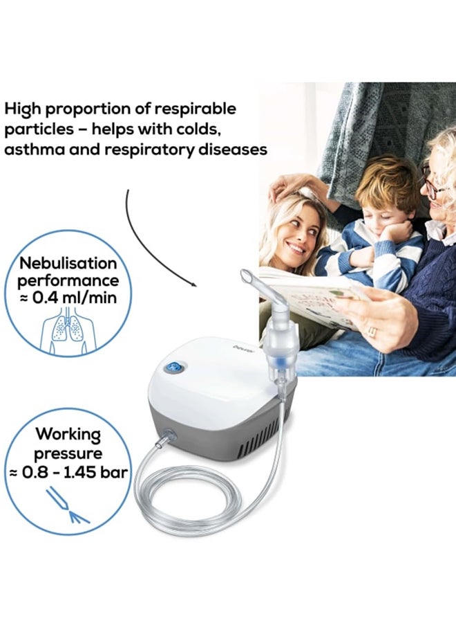 Beurer IH18 Home-Use Nebuliser. Electric Inhaler For nebulising Liquid Medication for colds, Asthma and Respiratory Diseases. Compressed Air Technology. For Adults And Children. Medical Device - Image 4