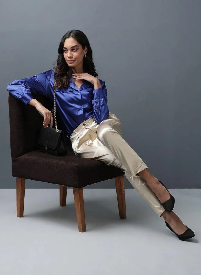 Women Tapered Solid Mid-Rise Pants