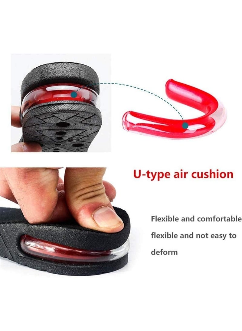 Happy Home Height increasing insoles, 3-layer air cushion heel pads, shoe lift insoles (half insoles), shoe height increasing inserts for men and women by Elecdon, black color - 1 pair - Image 2