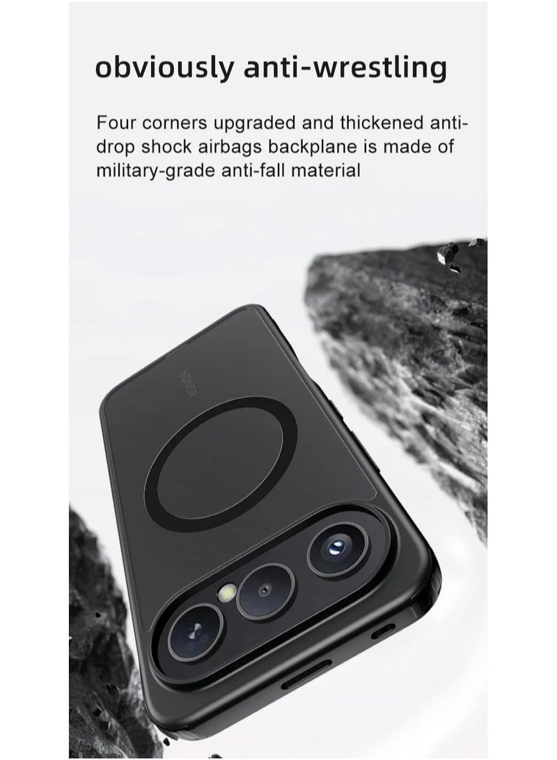 عام غطاء خلفي مغناطيسي شفاف عاتم من TPU - مضاد للصدمات، خفيف الوزن، بتصميم شبه شفاف وبسيط، متوافق مع Honor 500 Pro / Honor 500 5G - Image 3