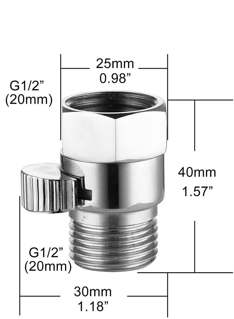 Y&D Shower On Off Valve Brass Head Hose Adapter Faucet Diverter Compression Shut 1/2, KES  - Image 2