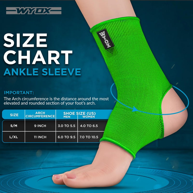 WYOX Ankle Compression Sleeve Support Brace for Men & Women, Running, Gym, Basketball, Cycling, Martial Arts, Kickboxing & Sports Stabilizer Compression Ankle Socks for Training & Recovery - Image 3