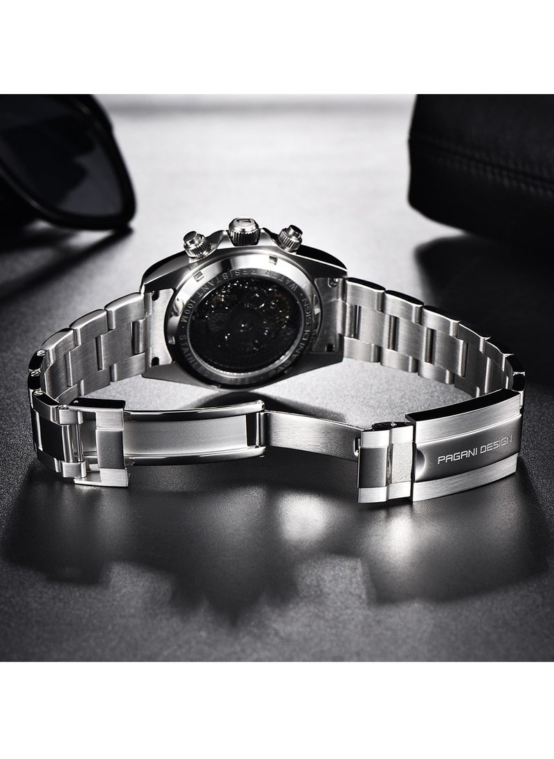 PAGANI DESIGN - Men's Skeleton Automatic Watches Mechanical Stainless Steel Waterproof Wrist Watch with Sapphire Glass - Image 1