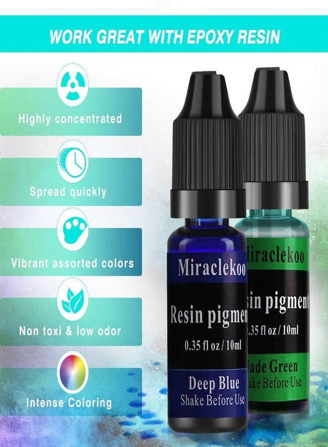 Miraclekoo 18 Colors Epoxy Resin Color Dye Colorant Liquid Epoxy Resin Pigment,10ml Each,Translucent - Image 2