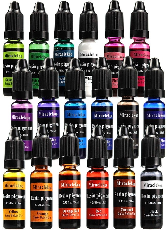 Miraclekoo 18 Colors Epoxy Resin Color Dye Colorant Liquid Epoxy Resin Pigment,10ml Each,Translucent - Image 1