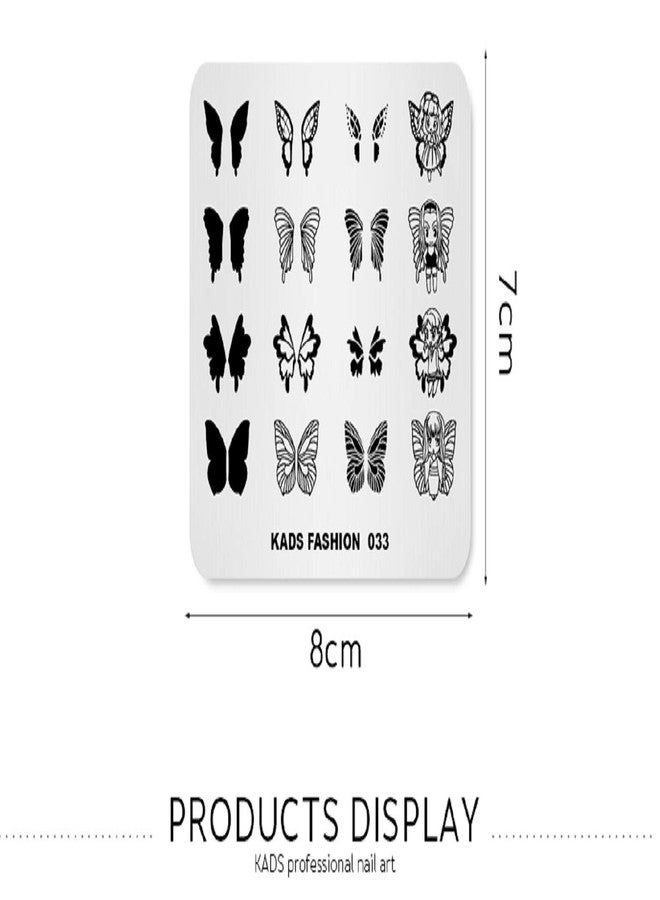 Rolabling Butterfly Pattern Nail Art Stamping Plates - Cute Stamping Templates Image Plate Stencil Tool (FA033) - Image 4