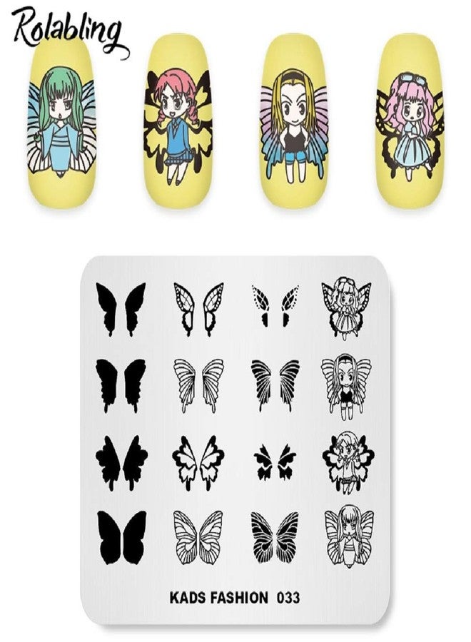 Rolabling Butterfly Pattern Nail Art Stamping Plates - Cute Stamping Templates Image Plate Stencil Tool (FA033) - Image 2