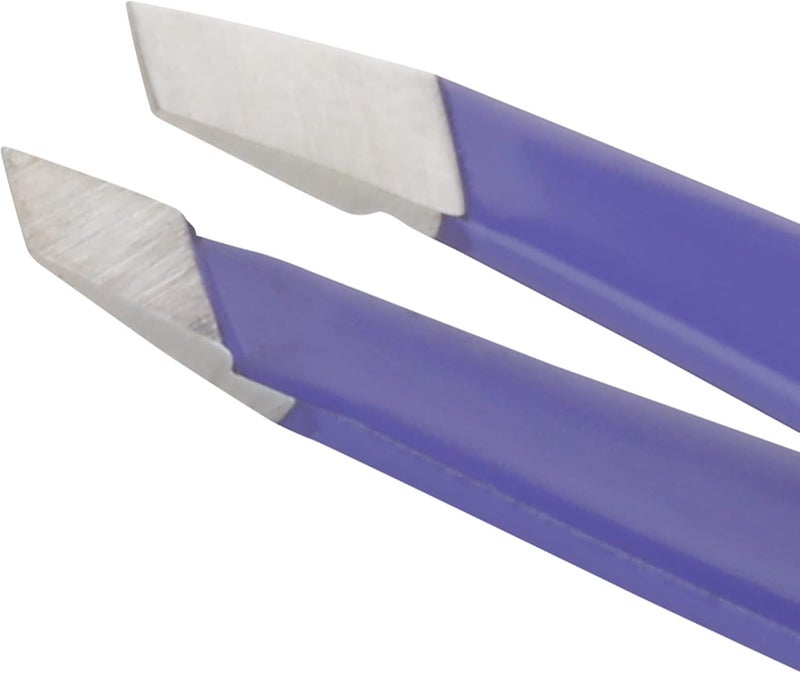 تويزرمان ملقاط سفر مائل مصغر من للحواجب، ملقاط سفر للحواجب، شعر الوجه، الشعر الناشب (أرجواني مزهر) - Image 2
