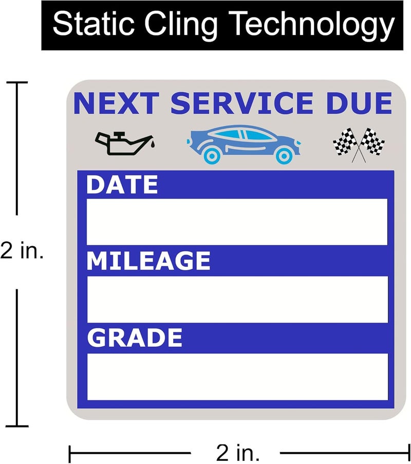 NOYOC Oil Change Stickers, Static Cling 120 Count 2x2 Inches Oil Change Reminder Sticker for Windshield, No Residue Clear Next Service Due Maintenance Labels for Car Auto Vehicle Window Decals (Blue) - Image 2