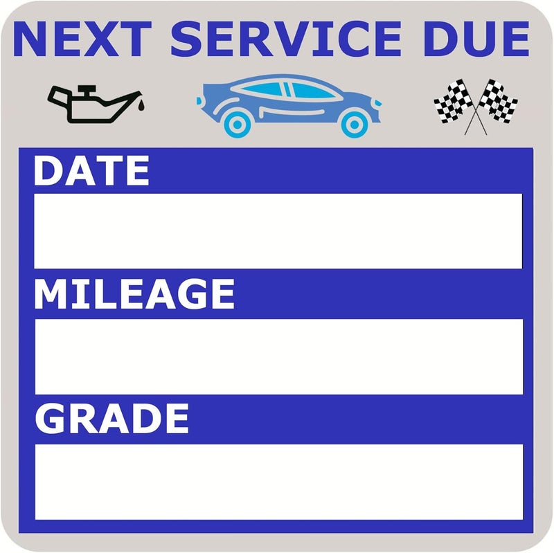 NOYOC Oil Change Stickers, Static Cling 120 Count 2x2 Inches Oil Change Reminder Sticker for Windshield, No Residue Clear Next Service Due Maintenance Labels for Car Auto Vehicle Window Decals (Blue) - Image 1