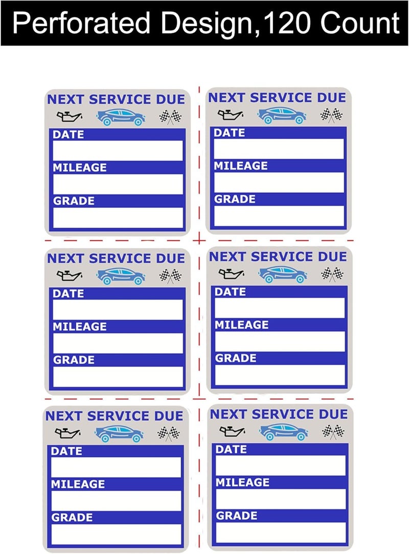 NOYOC Oil Change Stickers, Static Cling 120 Count 2x2 Inches Oil Change Reminder Sticker for Windshield, No Residue Clear Next Service Due Maintenance Labels for Car Auto Vehicle Window Decals (Blue) - Image 4