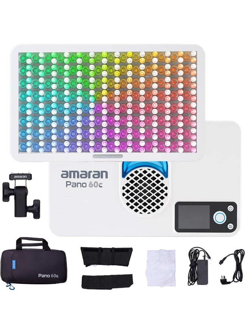أبتشر مجموعة إضاءة Aputure Amaran Pano 60c RGB COB المكونة من ضوءين (أبيض) – إضاءة فيديو LED محمولة متعددة الألوان بقوة 60 واط وتحكم عبر التطبيق - Image 1