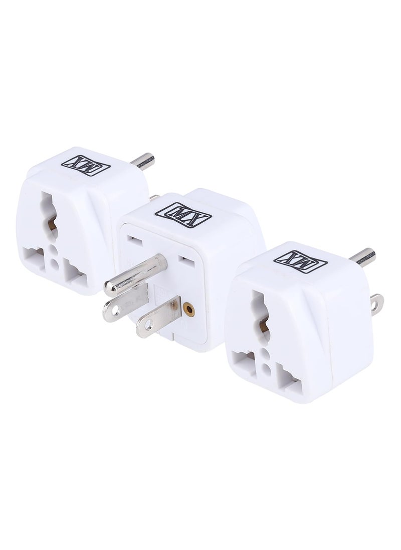MX MX India to USA Converter Plug India to Canada Travel Adapter for Mexico Brazil Philippines Cuba Thailand Taiwan Japan Panama Type B Universal Travel Adapter 3Pack  - Image 1