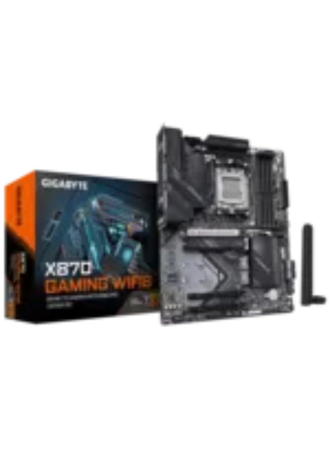 جيجابايت لوحة أم جيجابايت X870 GAMING WIFI6 ATX، مقبس AMD AM5، تدعم سلسلة Ryzen 9000/8000/7000، ذاكرة DDR5 8200(OC)، 3x فتحات M.2 PCIe 5.0/4.0، LAN بسرعة 2.5GbE، واي فاي 6، USB4 نوع-C، HDMI 2.1، صوت ريلتك، مزدوج PCIe x16، ذاكرة قصوى 256GB، تصميم حراري متقدم، دعم RGB | X870 GAMING WF6 - Image 2