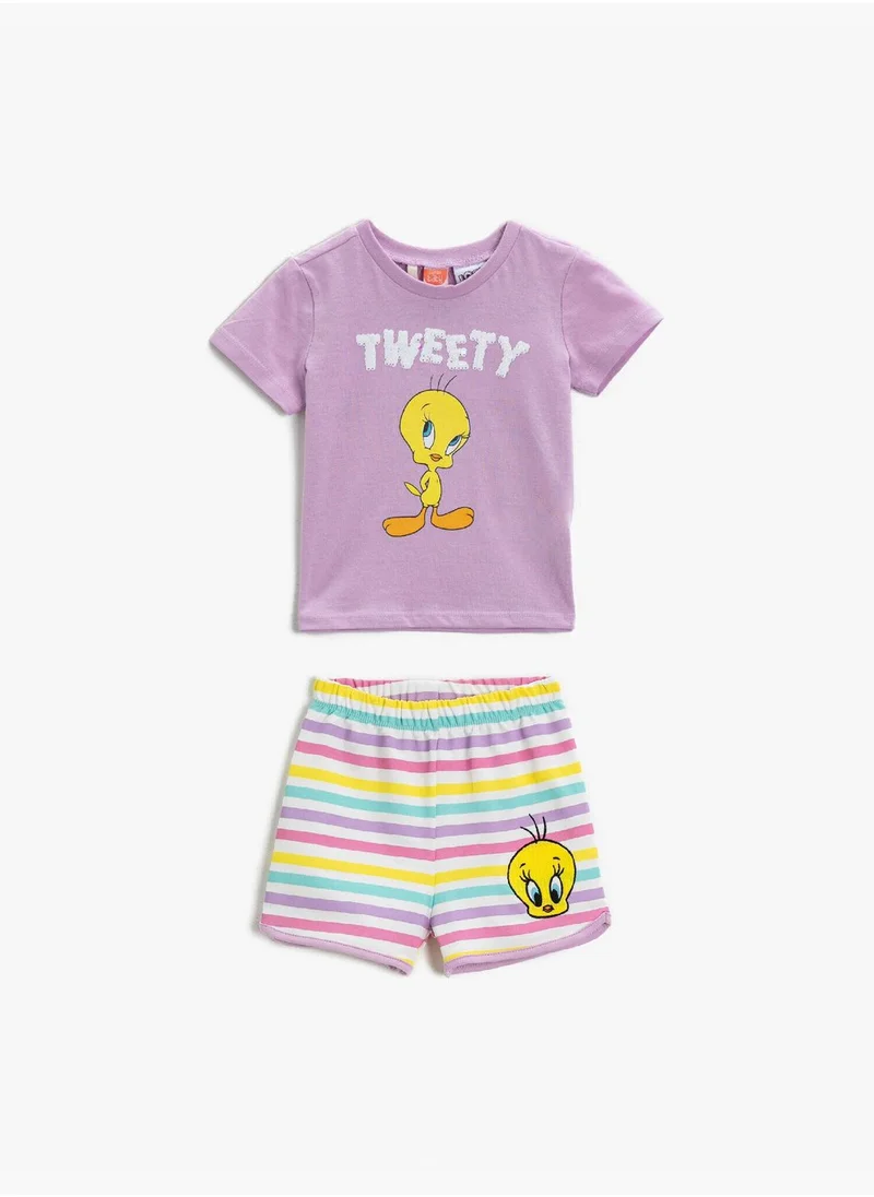 كوتون Tweety Shorts Striped Cotton