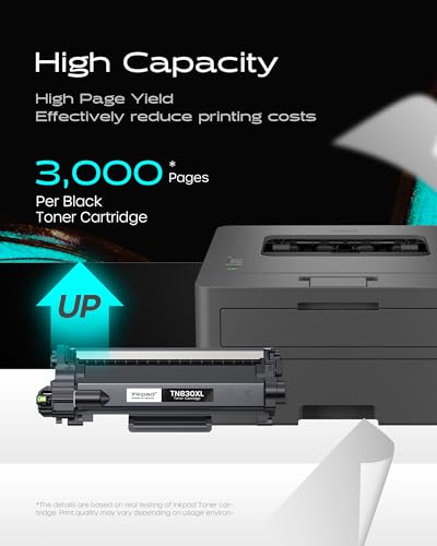 iNKPAD TN830XL Compatible Toner Cartridge High Yield Replacement for Brother TN830XL TN830 Compatible with HL-L2460DW DCP-L2640DW MFC-L2820DW HL-L2420DW HL-L2405W Printers (2 Black) - Image 3