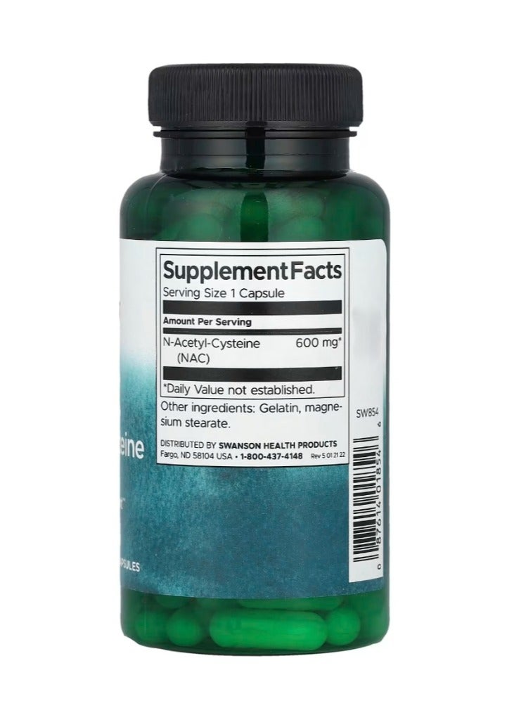 SWANSON NAC N-Acetyl Cysteine 600 mg 100 Capsules  - Image 2