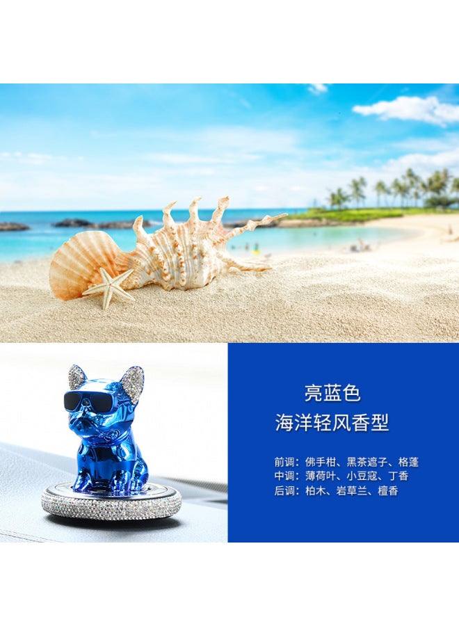 Diamond-encrusted Sungl Bobblehead Dog Car Perfume Ornaments With Diamond Bulldog Car Solid Aromatherapy Car Interior Decorations