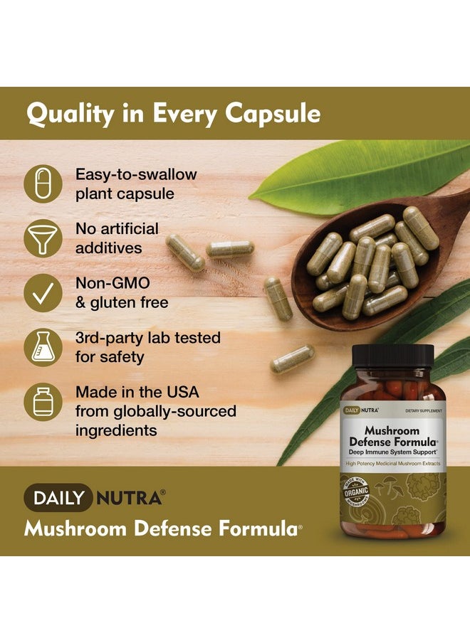 DailyNutra Mushroom Defense Formula Immune Support Supplement  Organic Mushrooms Hot Water Extracted Reishi Chaga Maitake Shiitake  Turkey Tail 90 Capsules  - Image 4