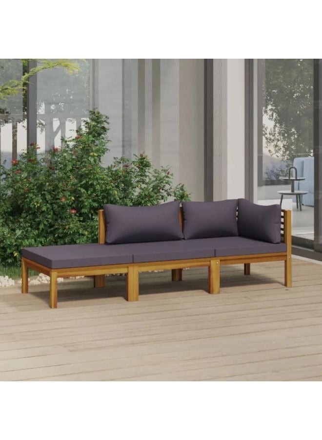 vidaxl vidaXL 3 Piece Garden Lounge Set with Cushion Solid Acacia Wood  - Image 1