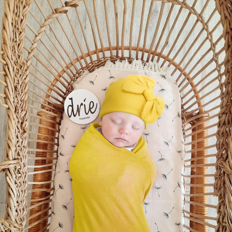 DRESHOW BQUBO Newborn Receiving Blanket Bow Hat Gloves Set Cotton Warm Baby Swaddle Blanket Wrap Baby Sleep Sack Shower Gift - Image 2
