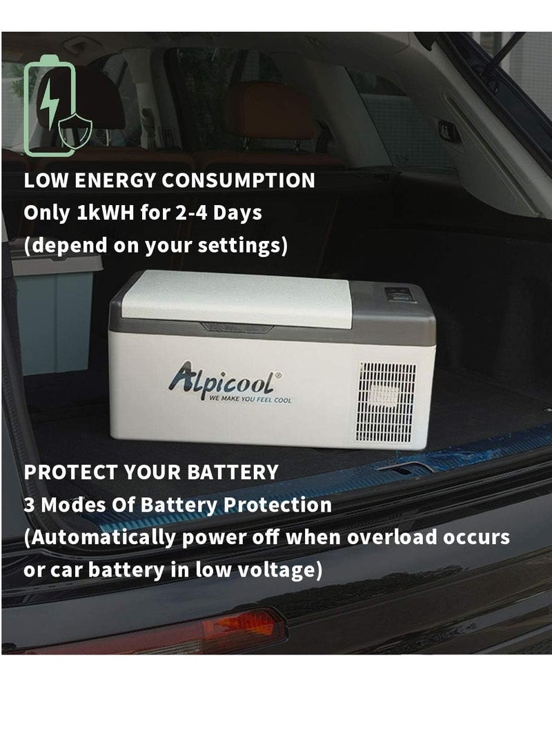 Alpicool C15 Car Pickup Refrigerator 12V 15L, Quiet Portable Mini Refrigerator for Camping, Car, Truck, Boat, Electric Cooler Box for Driving, Travel, Picnic and Land. - Image 5