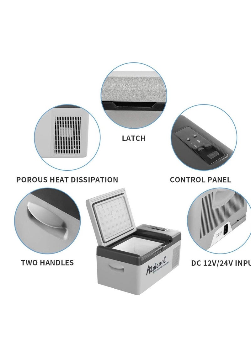 Alpicool C15 Car Pickup Refrigerator 12V 15L, Quiet Portable Mini Refrigerator for Camping, Car, Truck, Boat, Electric Cooler Box for Driving, Travel, Picnic and Land. - Image 2