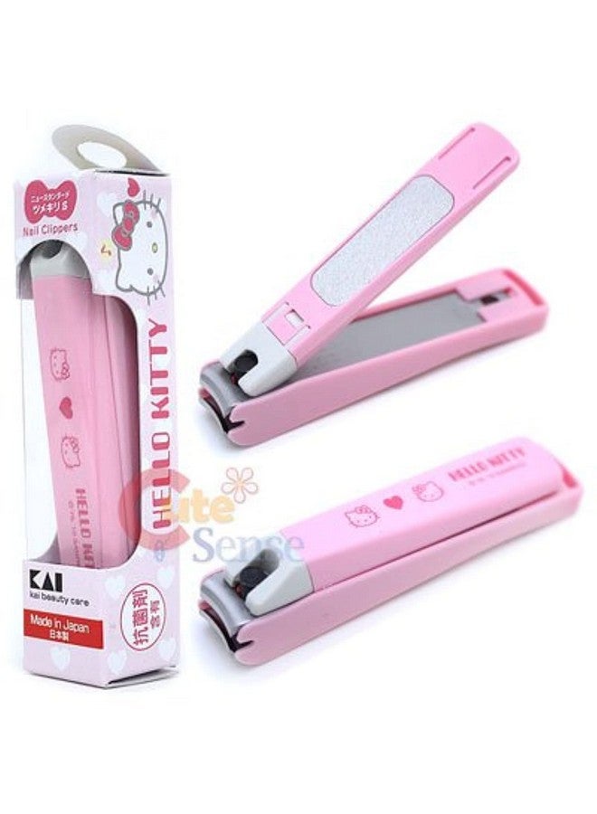 Hello Kitty Sanrio Regular Size Hello Kitty Stainless Steel Nail Clippers, Pink - Image 1