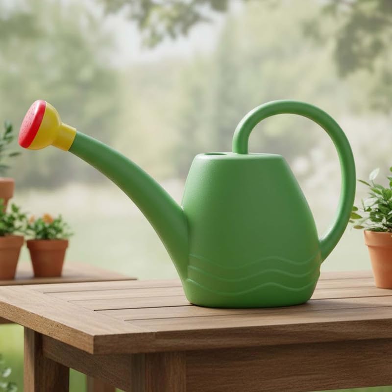 Bianco Premium Plastic Watering Can for Plants with Extra Nozzle (Green) (1.8 litres) - Image 2