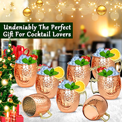 LINALL Moscow Mule Copper Mugs- Set of 8 Copper Plated Stainless Steel Mug 18oz, for Chilled Drinks (8 pcs) - Image 5