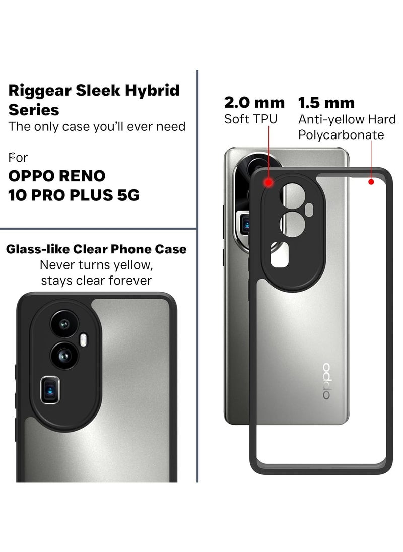Generic - Shockproof Sleek Hybrid Armor Oppo Reno 10 Pro Plus Back Cover Case For Phone (Transparent Pc + Tpu) Transparent - Image 1