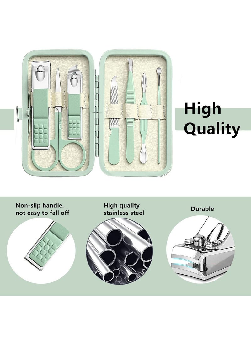 SOLARAE Manicure Set Men Women Nail Clipper Set 8in1 Stainless Steel Toe Finger Nail Clipper Personal Care Tools with Portable Travel Case Pedicure Tools Grooming Kit Gifts for Men Women Wife Family Friend - Image 4