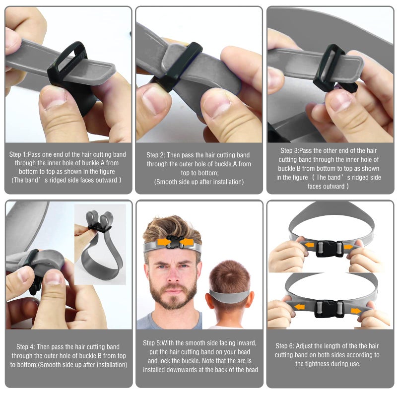 AOMGD Adjustable Hair Trimming Guide and Neckline Shaving Template,DIY Self Haircutting System, Shaving and Keeping a Clean and Straight Neck Hairline,Easy Use Tool Soft Portable (Grey) - Image 4