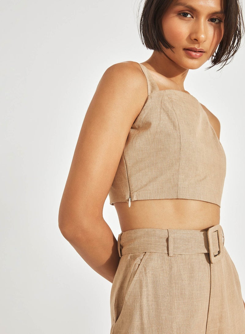 The Label Life Smocked Back Crop Bustier - Image 1