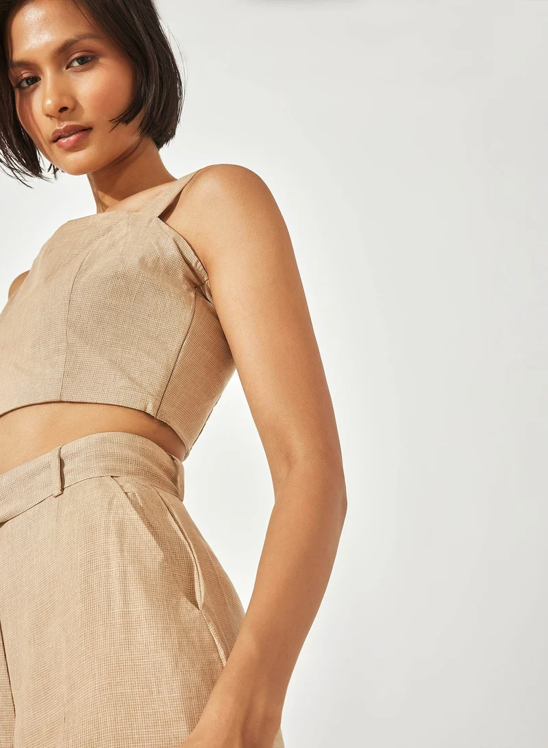 The Label Life Smocked Back Crop Bustier