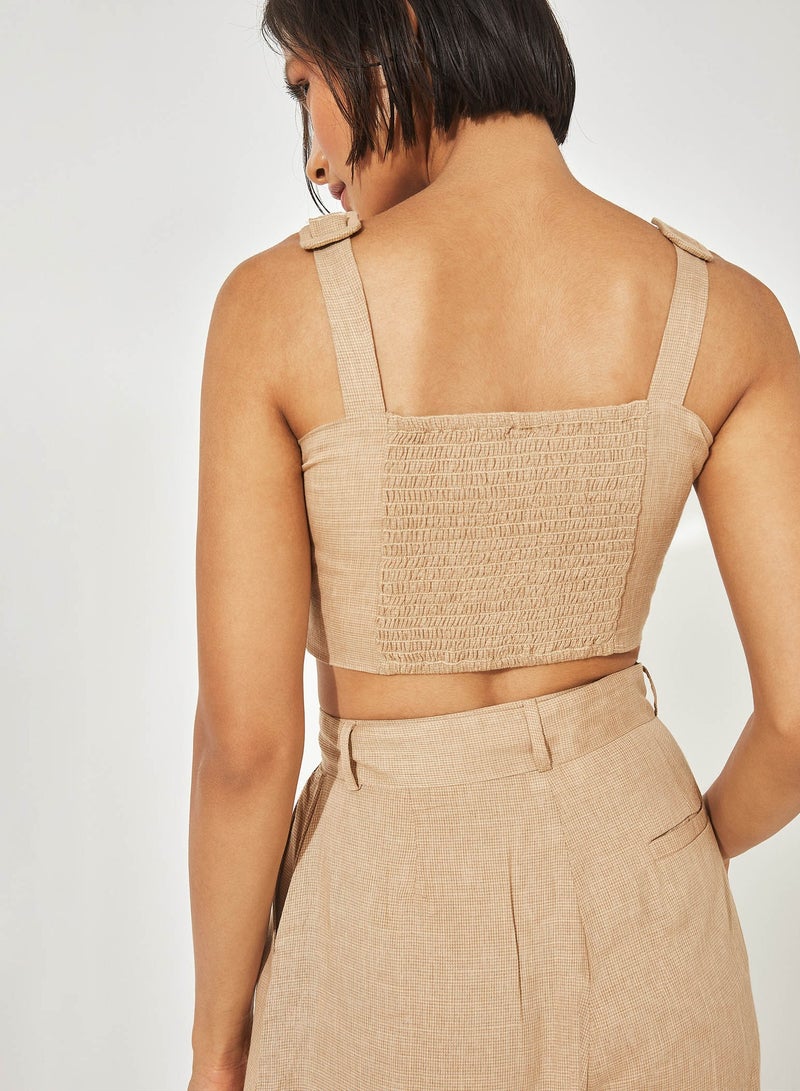 The Label Life Smocked Back Crop Bustier - Image 3